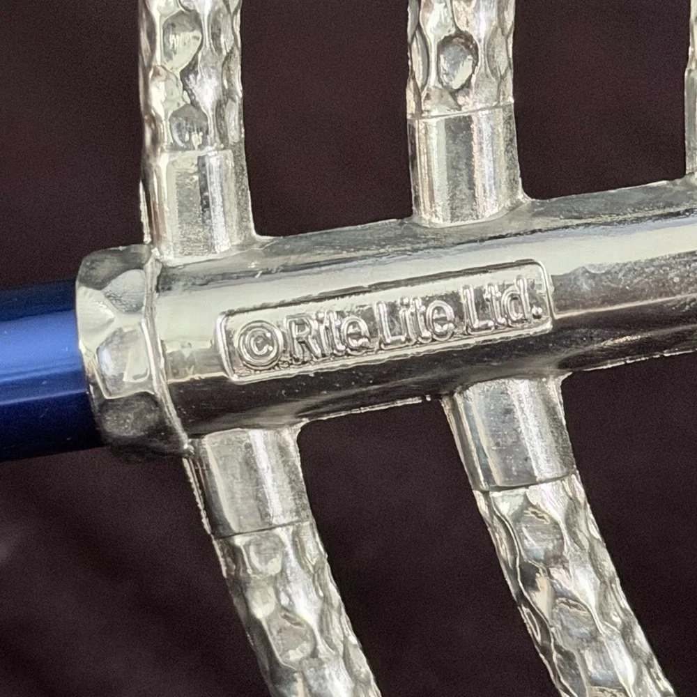 Elegant Silver and Blue Menorah Set of 2